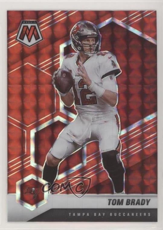 2021 Panini Mosaic Red Mosaic Prizm Tom Brady #186 4t6