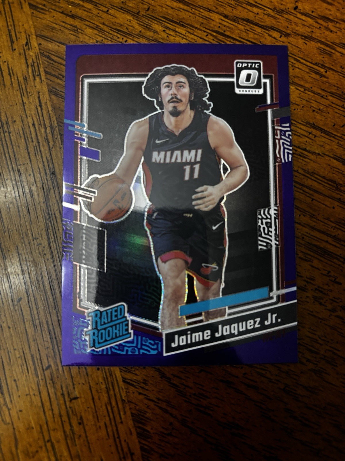 2023-24 DONRUSS OPTIC JAIME JAQUEZ JR. RATED ROOKIE PURPLE MIAMI HEAT 216