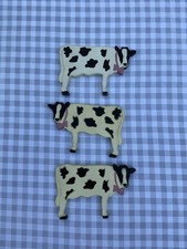 VTG 1980’s Plastic Cow Wall Hanging Decor Made In USA Set Of 3 Country Farmhouse