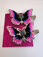 Beaded Butterfly Barrettes