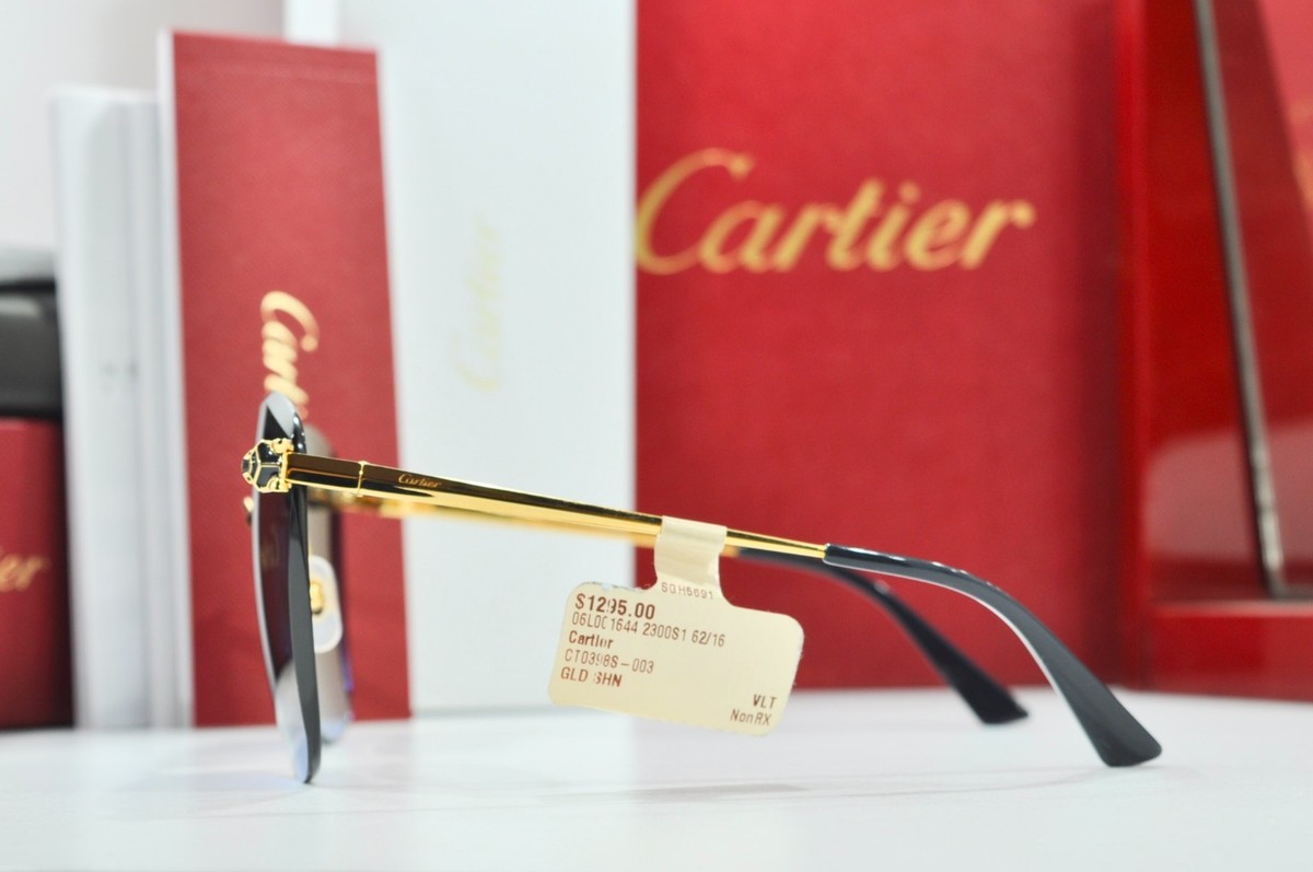 New Cartier rimless sunglasses glasses decor Panthere gold Frame