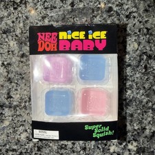 NeeDoh Nice Ice Baby 4 pack Mini Nice Cube Blue Pink Purple