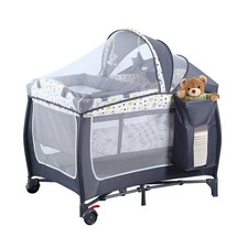 4-in-1 Pack and Play with Changing Table,Portable Playard Playpen for Baby Ne...