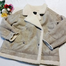 0828 Faux Sheepskin faux Mouton Sheep Fur Coat Jacket Women size M