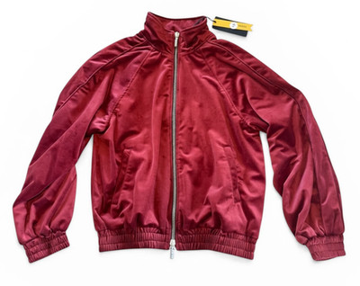 RHUDE Rhude Boys Maroon Full Zip Up Velvet Track Jacket Size M Medium NEW w/Tags