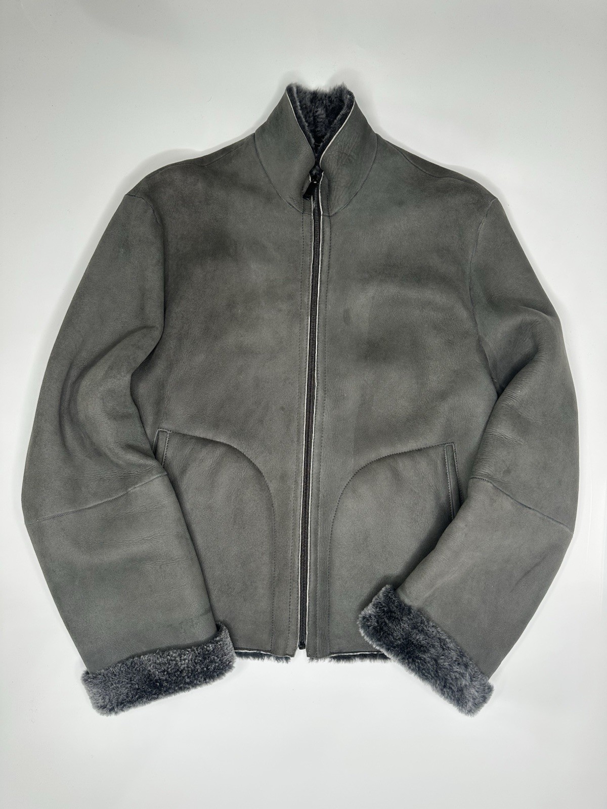 Emporio Armarni Shearling Jacket Grey & Black (& Outer Jacket) Size 46  RRP£4699 image 5