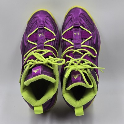 Adidas Crazy 8 Shoes Mens Size 9.5 Purple Neon Yellow  display picture 2