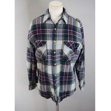 Levis Sutter Creek Mens Medium Plaid Flannel Shirt Long Sleeve Button Down