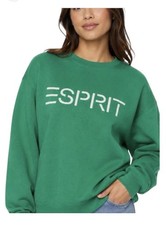 Esprit NWT Women's Logo 80's Crewneck Viral Green S