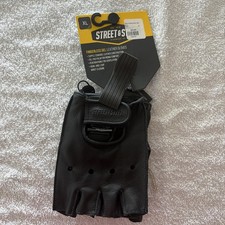 Men Motorcycle Fingerless Gel Leather Gloves