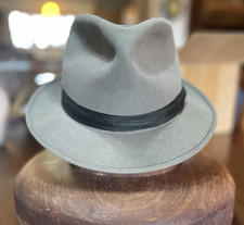 Vintage The Stetson Falcon Fedora, Gray, Fur Felt, Size 7, Mint