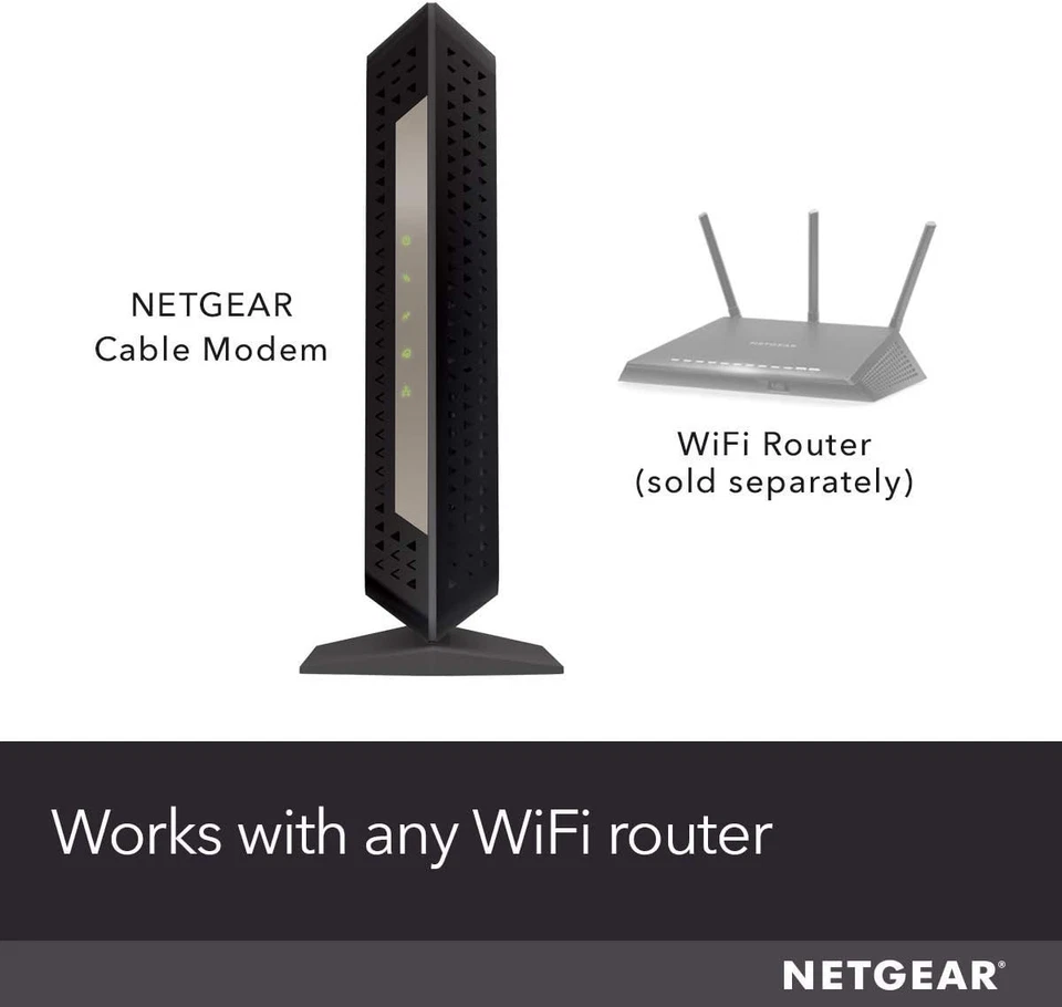 NETGEAR Cable Modem DOCSIS 3.1 (CM1000) Gigabit Modem - BLACK - Image 2 of 4
