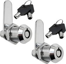 2Pcs 16Mm Thread Tubular Cam Lock with Alike round Key, Cylinder Barrel Security