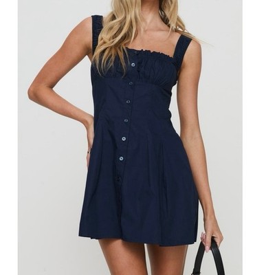 drop waist dress princess polly Drop-Waist Lace-Up Mini Dress in Yellow - 4 main image 0