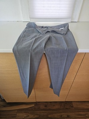 Express Extra Slim Gray Dress Pants Polyester Blend Button Closure 32W