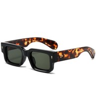 Thick Frame Square Sunglasses for Women Men Chunky Rectangle Sun Glasses Blac...