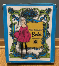 Vintage 1968 The World Of Barbie Doll Case Storage Travel Mattel Vinyl 12.5"