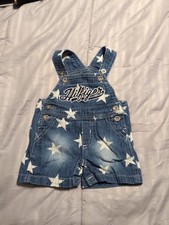 Tommy Hilfiger Blue Denim Infant Overalls Stars Size 0-3 Months