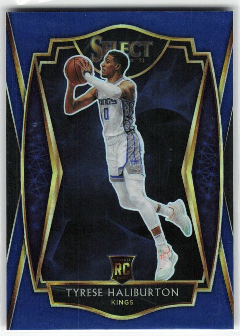2020-21 Panini Select Premier Blue Silver Tyrese Haliburton RC #189 Sacramento