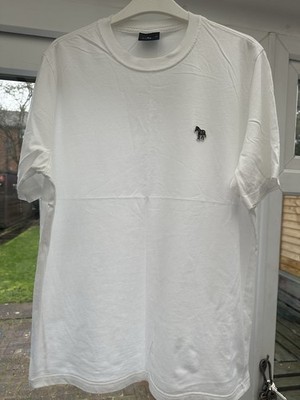 Paul Smith T-Shirt Zebra Logo uni weiß Gr. XXL Herren kaum getragen Kurzarm