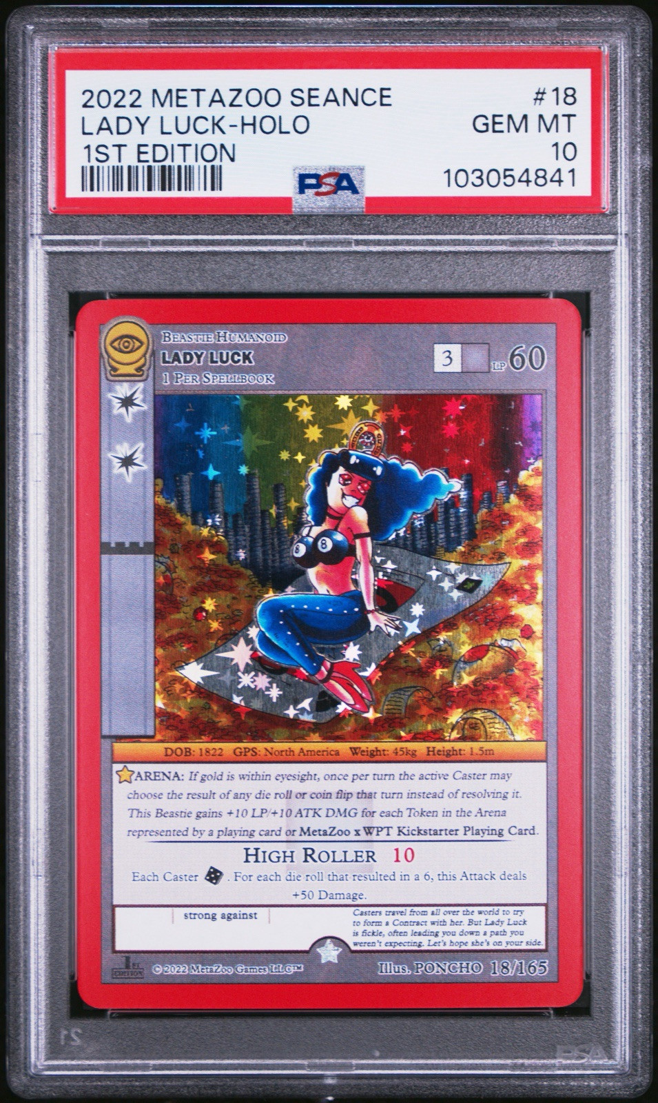 2022 MetaZoo Seance Lady Luck Holo #18 1st Edition PSA GEM MT 10