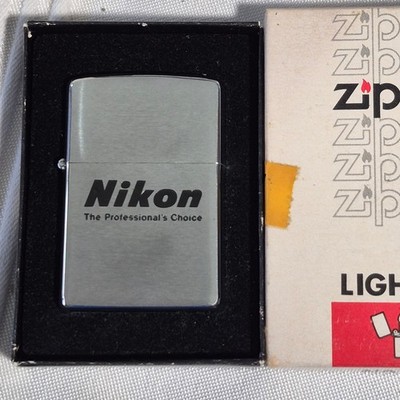 Vtg Nikon NASA Space Shuttle Zippo Lighter Unused Mint Boxed