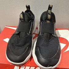 Nike Flex Runner 3 GS Shoes Black / Gold Running Shoes Slip On Kids Size 3.5Y