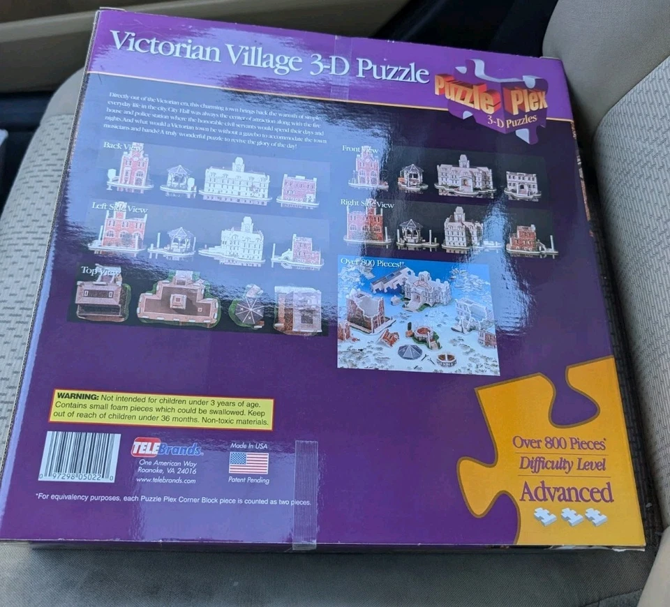 Victorian Village 3-D Puzzle New Sealed Puzzle Plex Advanced 800 Pieces  - Image 2 of 2