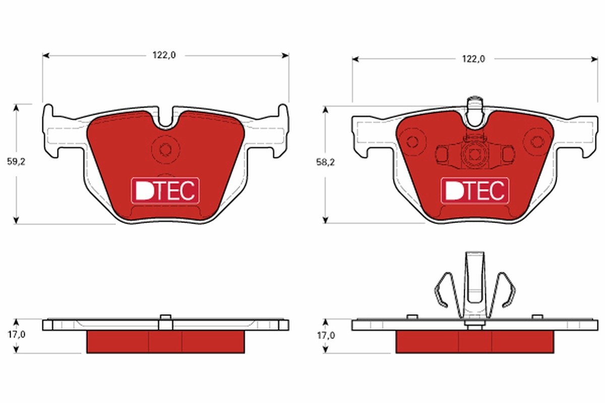 Rear TRW-OE GDB1560DTE Brake Pad Set, disc brake for BMW,BMW (BRILLIANCE)
