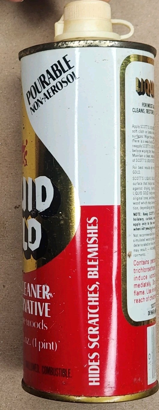 Scott’s Liquid Gold 16oz Wood Cleaner/Preservative Tin Denver CO 1970sVintage