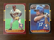 Glenn Hubbard Baseball Card Lot - 1987 Donruss #634, 1987 Opening Day #48
