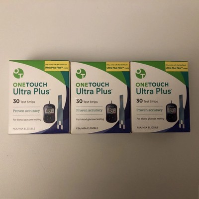 90 One Touch Ultra Plus Test Strips Expires 06/2026+ , MINT CONDITION
