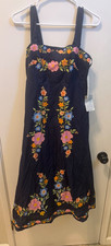 Women "Eliza J" navy,floral design sleeveless midi sundress.Size 0