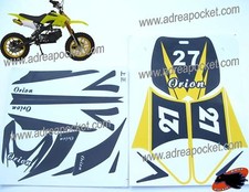 Kit Décoration Carénage Jaune T2 Pocket Bike Cross 49cc