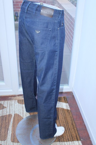 Mens Emporio Armani W34 L32 jeans 34R Straight Blue AJ Regular J21 stretch EA