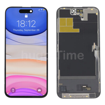 For Apple iphone 14 Pro Max Soft OLED Display Screen Assembly Replacement Black