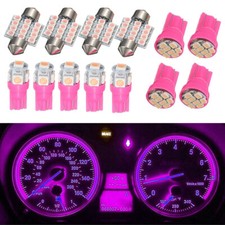 13pcs Universal Car Dome License Plate Led Light Lamp Bulbs Car Accessories Pink