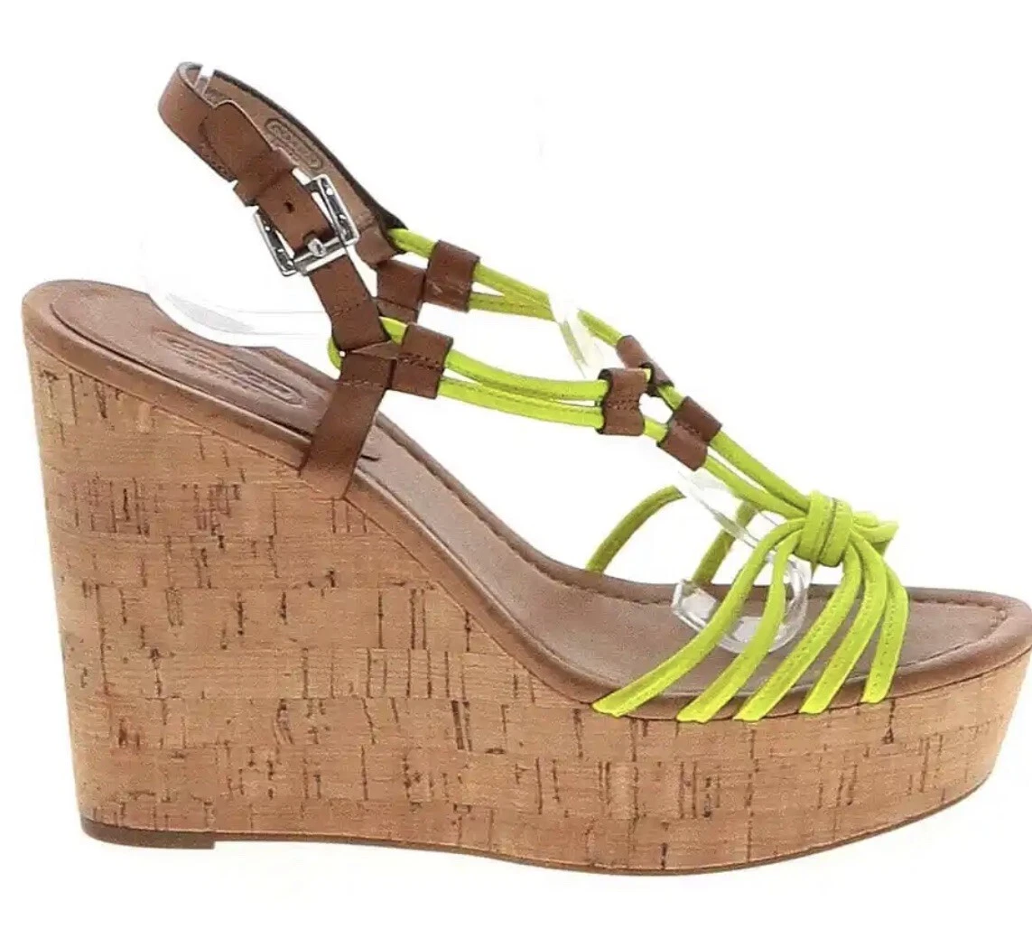 coach neon sandals