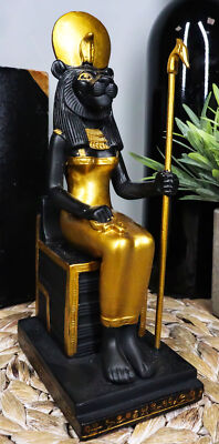 Ebros Classical Egyptian Goddess Sekhmet Seated On Throne Statue 8''H Figurine