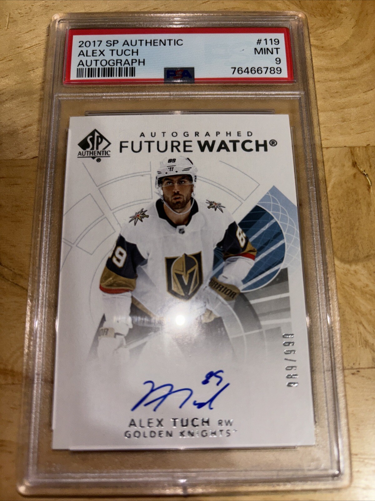 2017-18 UD SP Authentic Future Watch Auto Alex Tuch 989/999 PSA 9 Buffalo Sabres
