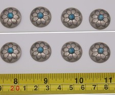 Designer Southwest Concho Buttons - Size 3/4" - Inlay Stone - 8 pc Set