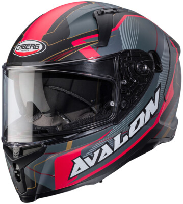 Caberg Avalon X - Optic Matt Black/Grey/Red Motorcycle Helmet