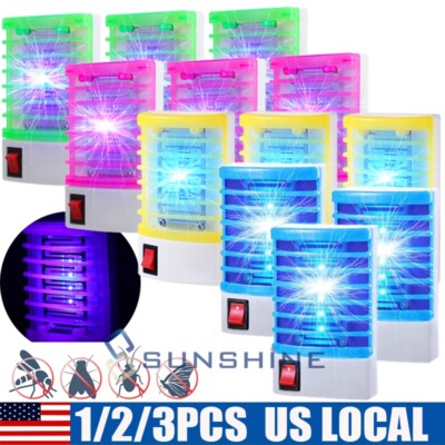 Plug in Mosquito Killer Light Electric Fly Bug Insect Zapper Trap Pest Deterrent