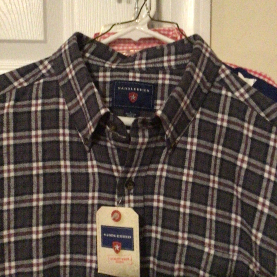 Men's LS Button Up, Plaid Flannel Shirt, Large, Saddlebred, NWT - Image 4 of 4