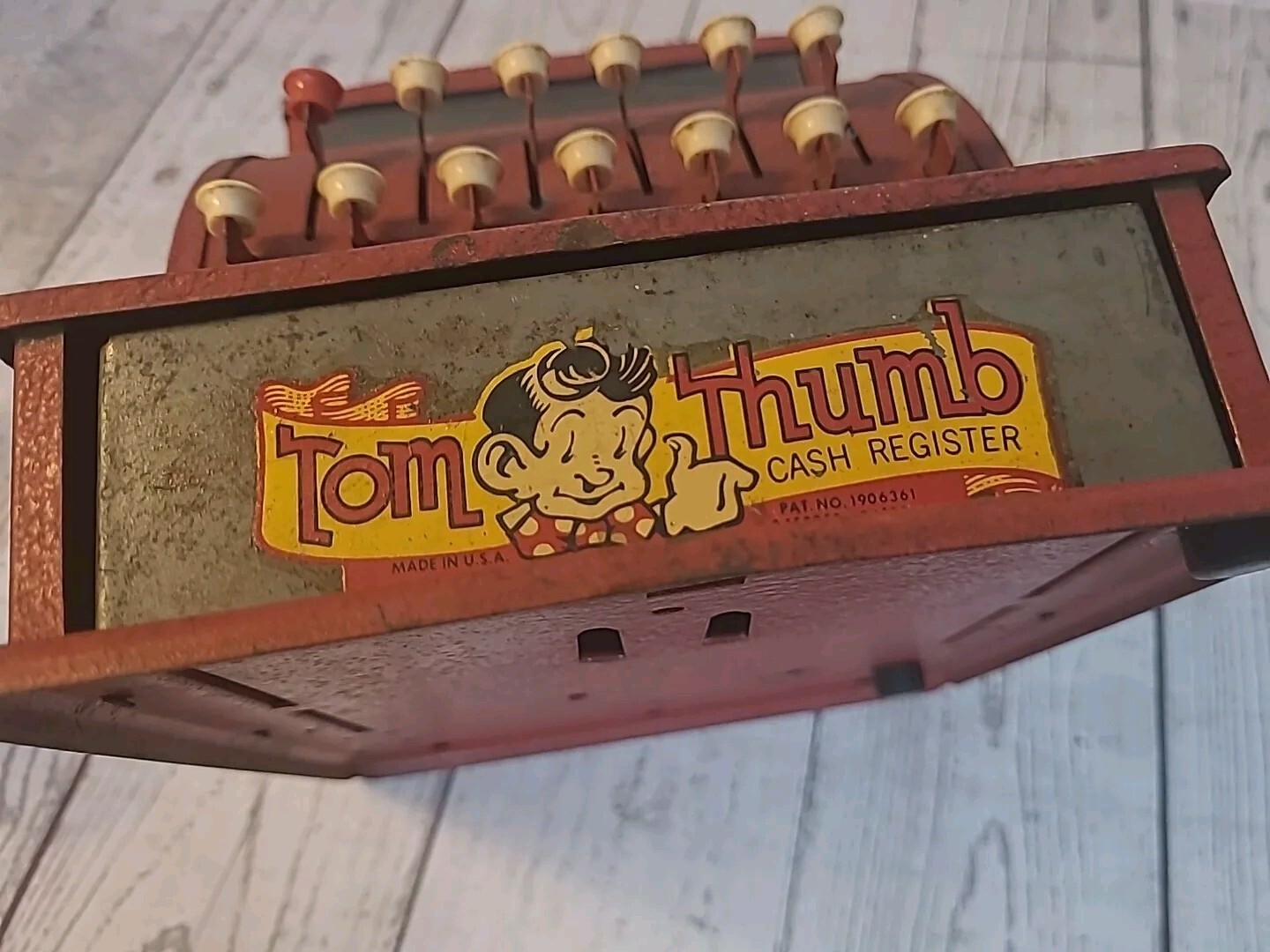 как выглядит Vintage Tom Thumb Toy Cash Register Red Metal 1950s Western Stamping Co USA фото