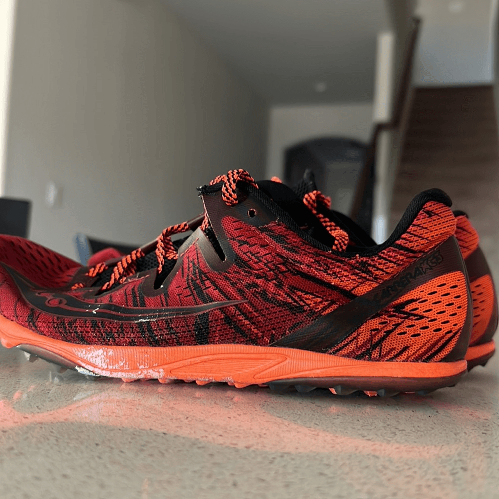 Saucony Men Cleats Carrera XC 3 Running Orange Red Black  display picture 3