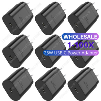 25W USB-C Super Fast Charging Power Adapter PD Type C Block Lot For Samsung S21