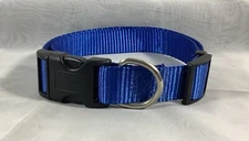 Heavy Duty Nylon Adjustable Dog Collar Blue Size L - XL
