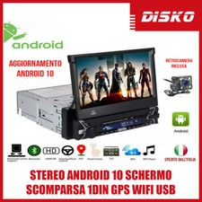 STEREO ANDROID 10 SCHERMO SCOMPARSA 1DIN GPS WIFI USB MIRROR AUTORADIO BLUETOOTH