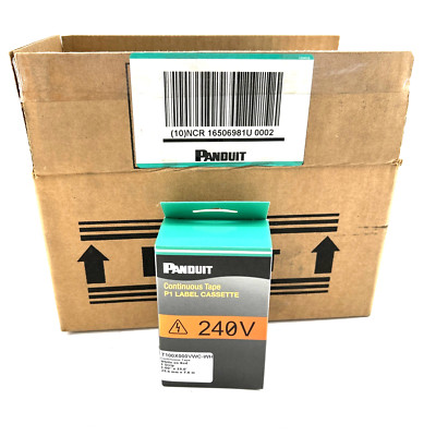 Panduit T100X000VWC-WH Continuous Tape Label White on Red 1  X 25.0  Case Of 10